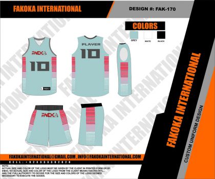 Grey Red Basketball Uniforms